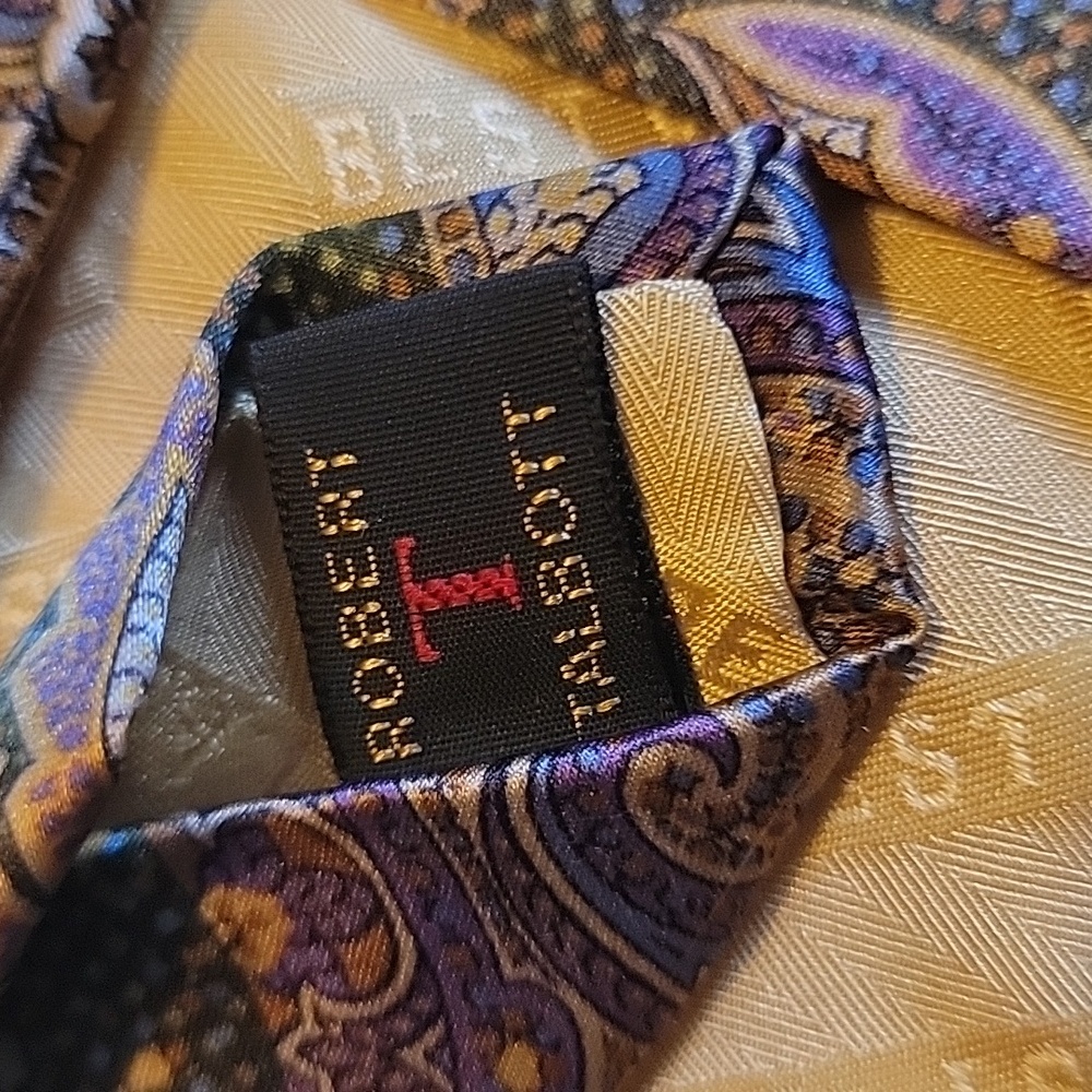 Robert Talbott Best Of Nordstrom Purple/Gold/Green Paisley Tie - Picture 3 of 5